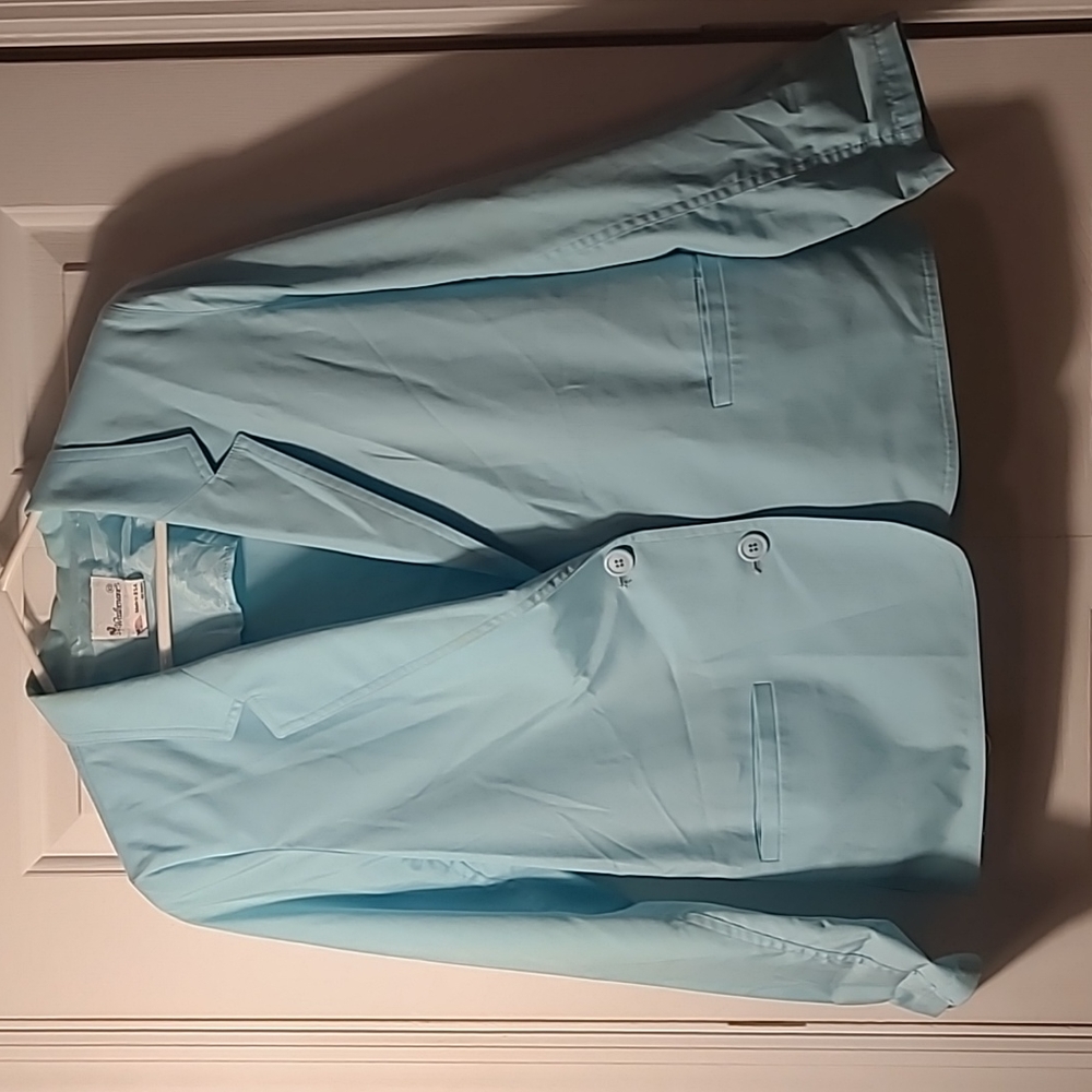Weather Vane Womens 10 teal business suit jacket coat blazer Made in USA
